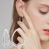 1 пара женских сережек Huggie, преувеличенные полированные геометрические овальные украшения для ушей, ювелирные изделия, серьги для выпускного вечера, длинные серьги-кольца для поездок на работу