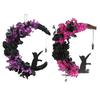 Artificial Moon Cat Garland Durable Moon Cat Halloween Decor Multipurpose Halloween Door Wreath for Front Door Window Wall Decor