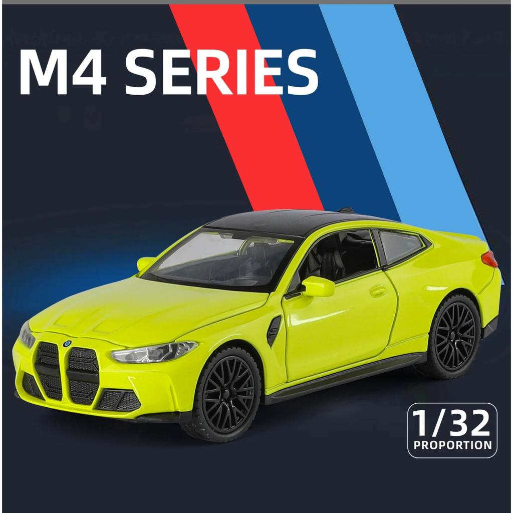 1/32 BMW M4 G82 Купе Сплав Модель Спортивного Автомобиля Литой Металлический Транспорт Автомодель Симуляция Звук и Свет Коллекция Детская Игрушка Подарок