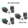 1 Pair /3pairs DC Male Female Plug 2.1mm X 5.5mm 5.5x2.1mm Power Cable Terminal Jack Adapter Connector For CCTV Camera