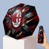 AC Milan Рисунок Печатный Мини 5 Сложений 8 Спиц Компактный Зонт Ветрозащитный Водонепроницаемый Легкий Портативный Складной