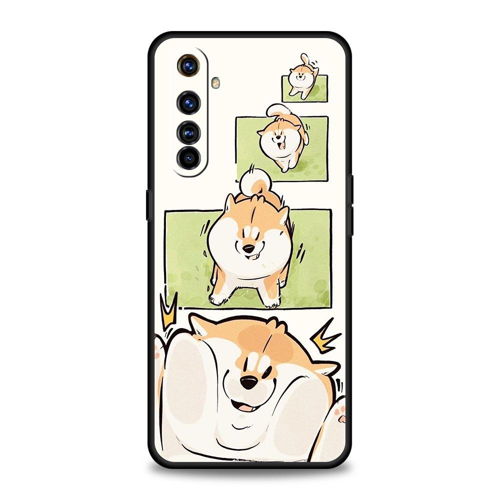 Cute Corgi Dog Case For Realme C67 C63 C55 C53 C35 C25 C21 GT 2 3 5 6 10 11 12 13 Pro Plus 5G Soft TPU Phone Cover Fundas Capas