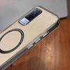 Case for Vivo Y78 5G Minimal Semi-Transparent Magnetic Casing Raised Electroplated Lens Bezel Anti-Slip Drop Resistant Protective Shell