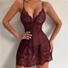 European and American sexy mesh lace sexy underwear suspender pajamas loungewear sexy nightgown women