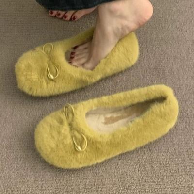 Мода 2025 Новые пушистые туфли для женщин Дизайнерские классические элегантные туфли Модные зимние повседневные кроссовки для ходьбы дома Zapatillas De Mujer