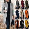 2024 Autumn/Winter European & American Solid Color Stand Collar Wool Coat