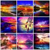 5D DIY алмазная живопись Приморский вышивка крестиком подарок ручной работы Алмазная вышивка пейзаж закат рукоделие украшение дома