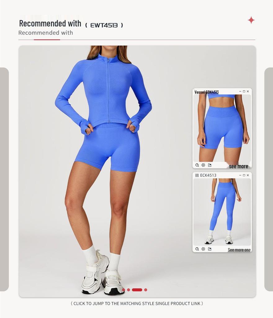 Женская бесшовная спортивная куртка ZeChuang с воротником-стойкой, облегающая, для йоги - ветрозащитная, теплая, спортивный топ для бега