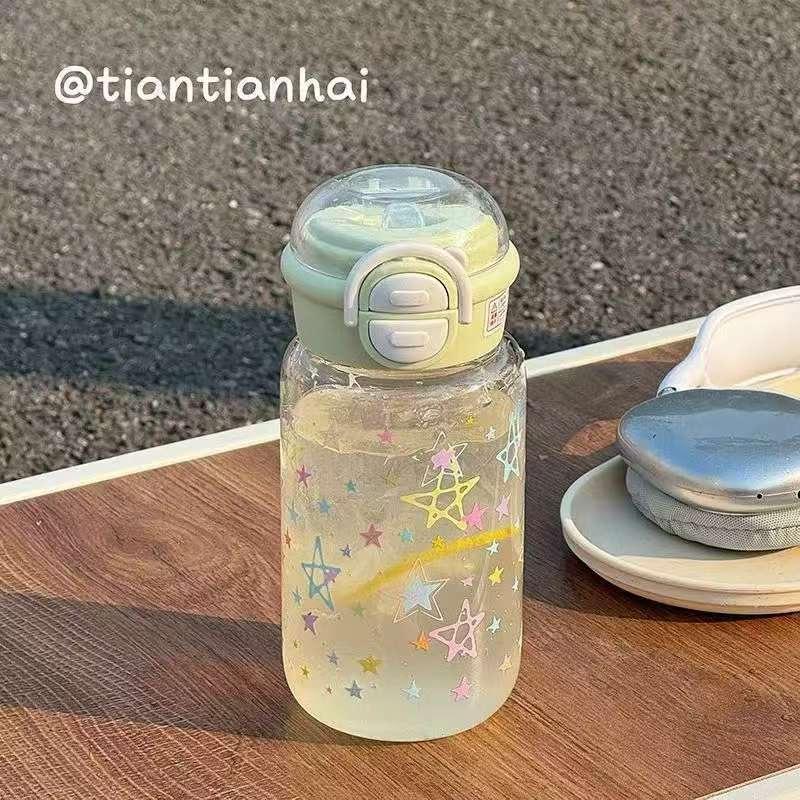 Пластиковая бутылка для воды подарочная кружка для девочек высокая ценность соломинка прямое питье портативная кружка для воды большая большая емкость термостойкая кружка
