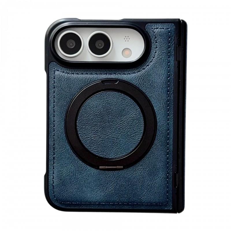 IPhone Duo Foldable Phone Case With Rotating Magnetic Stand Premium PU Leather Business Cover Shockproof Anti-Scratch