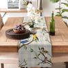 Seliem Spring Birds Tree Branches Table Runner, Buffalo Plaid Check Bluebird Robin Goldfinch Chickadee Home Kitchen Dining Decor, Summer Seasonal