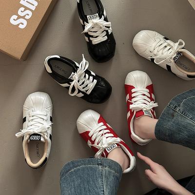 Модные ретро универсальные уродливо-милые большеголовые немецкие тренировочные туфли женские осенние на плоской подошве удобные белые туфли повседневная обувь обувь на платформе