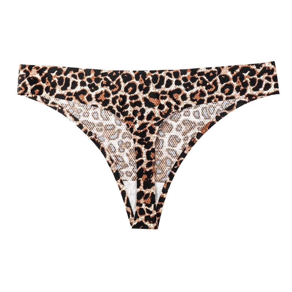 Sexy Seamless One-Piece Printed Mid-Waist Thong