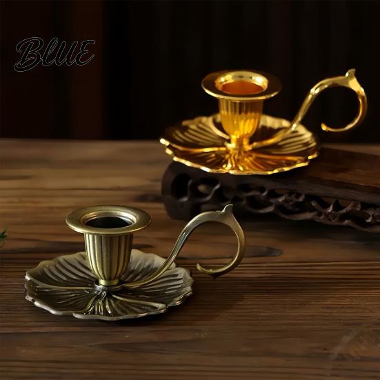 Классический Художественный Подсвечник Ручка Ретро Держатель Металлический Съемный Винтажные Подсвечники Со Стилем Домашний Декор Ржавкостойкий Конический для Рождества