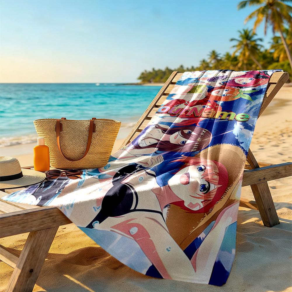 Quintessential Quintuplets Personalized Name Beach Towel High Absorbency & Quick-Dry Portable for SwimmingBeachCamping Travel Beach AccessoriesGym