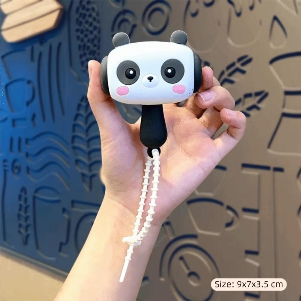 Cute PVC Sound-Making Hammer Cartoon Panda Sound Toys Sound Hammer Key Chain Boys Girls