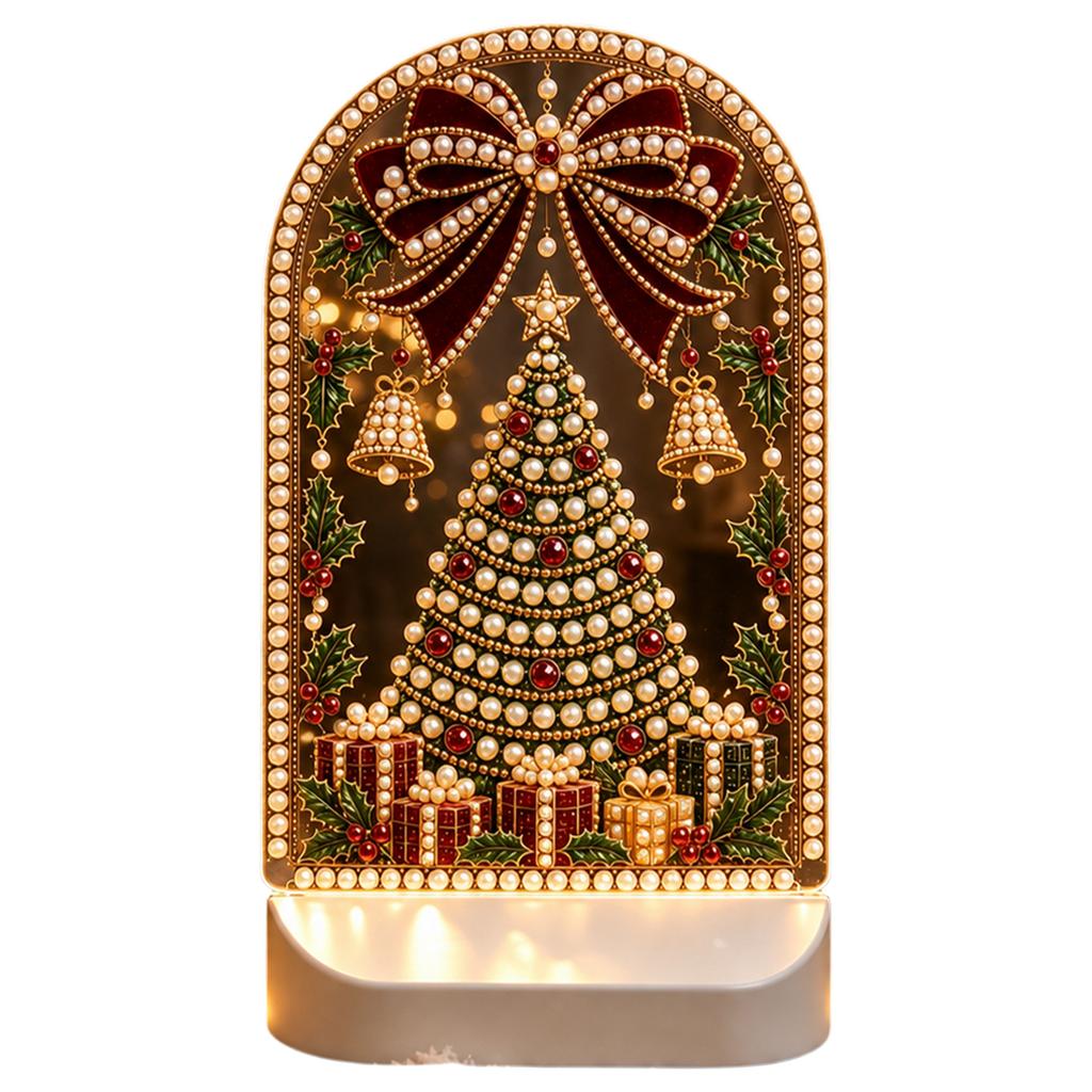 Christmas LED Night Light Decor 5D Diamond Painting Kit Holiday Craft Activity Adults