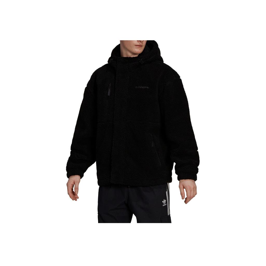 Adidas Оригинальные повседневные спортивные теплые ветрозащитные куртки с длинными рукавами и трилистником, мужские куртки черного цвета HN0388