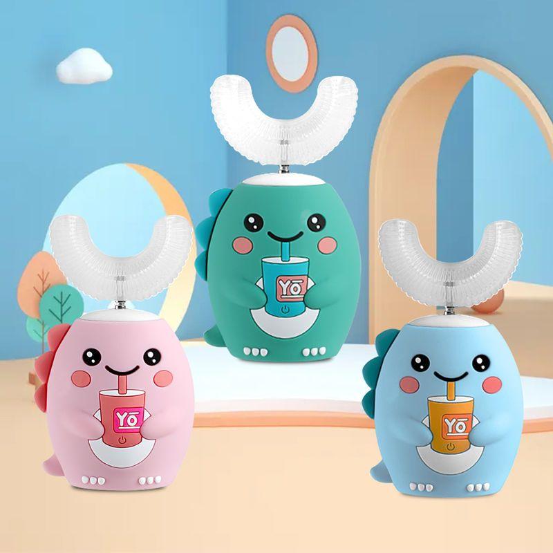 Умная детская U-образная звуковая электрическая зубная щетка детская силиконовая зубная щетка 360 градусов зубная щетка отбеливание зубов IPX7Waterproof