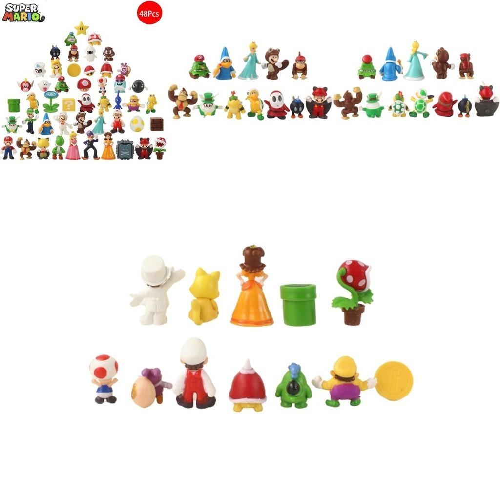 48 шт. Фигурки Super Mario Bros Luigi Набор для украшения торта Нетоксичные Не выцветающие