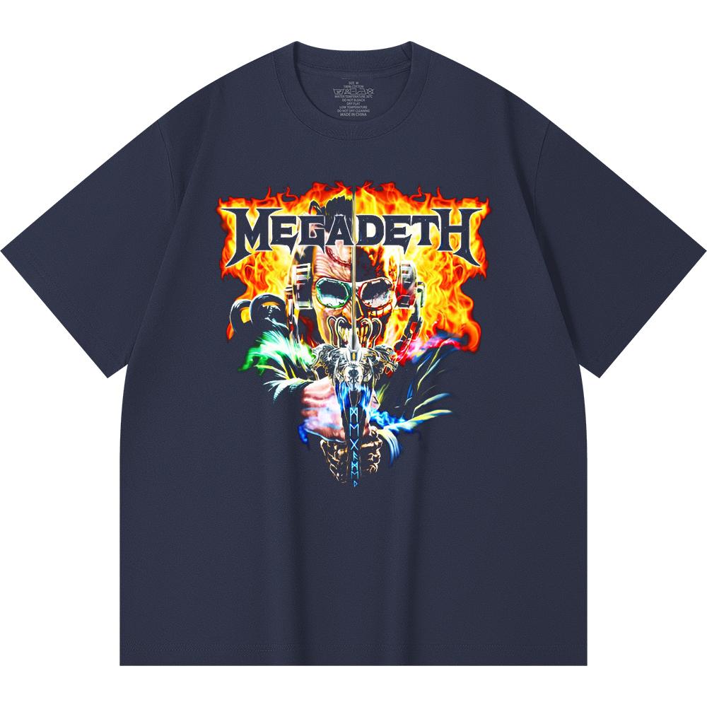 Хлопковая футболка плотностью 230 г/м² 100% Хлопок Heavy Metal Футболка с принтом рок-группы Популярная музыка Унисекс Тяжелая хлопковая футболка