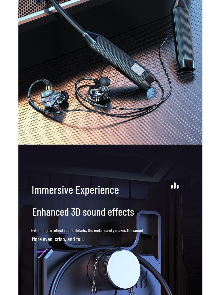 Sport Neckband Bluetooth Headphones with Noise Cancelling, Long Battery Life, Large Capacity & Digital Display