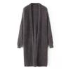 Kaslead New Women clothes Western Style Fashion Simple Loose Mohair Long sleeve Cardigan
