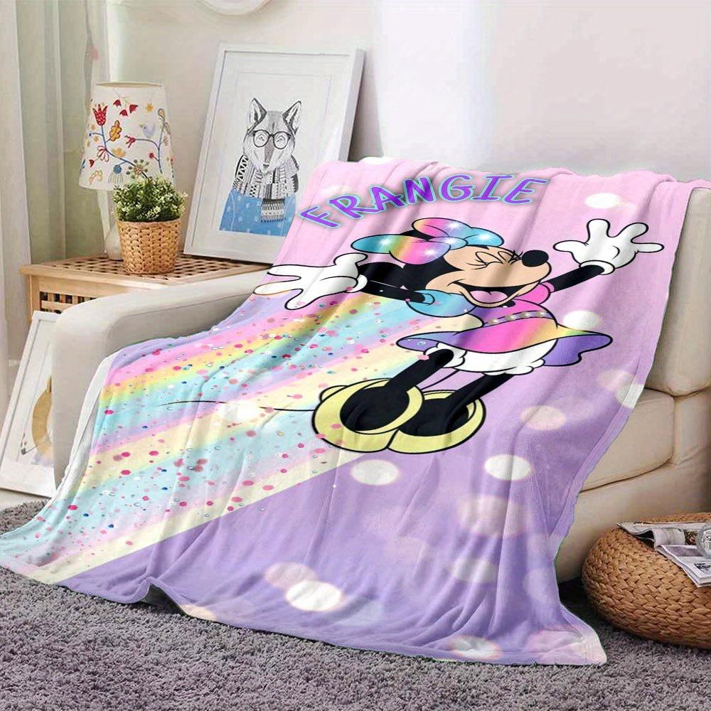 1pc. Rainbow Minnie Mouse Soft Throw Blanket - Cute Home Decor for Roomz013