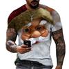 Trend Fashion Funny Santa Claus Graphic T Shirts for Men Personality Leisure Holiday Printed Round Neck Short Sleeve Tees Tops