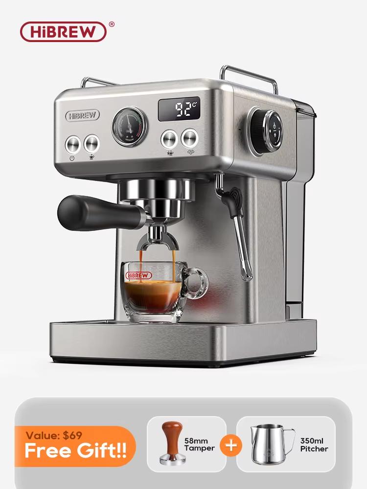 Coffee Semi-automatic Expression, Adjustable Temperature, 58mm-58mm, Cold and Hot Coffee Maker, Metal Box, W 20 Bar, H10A