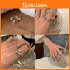 Fashionable Geometric Pearl Wave Ring For Women Stylish Adjustable Finger Accessory