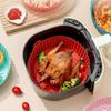 Силиконовый вкладыш для аэрофритюрницы с ручками Круглые складные коврики для выпечки, жарки, приготовления на пару Пищевой антипригарный
