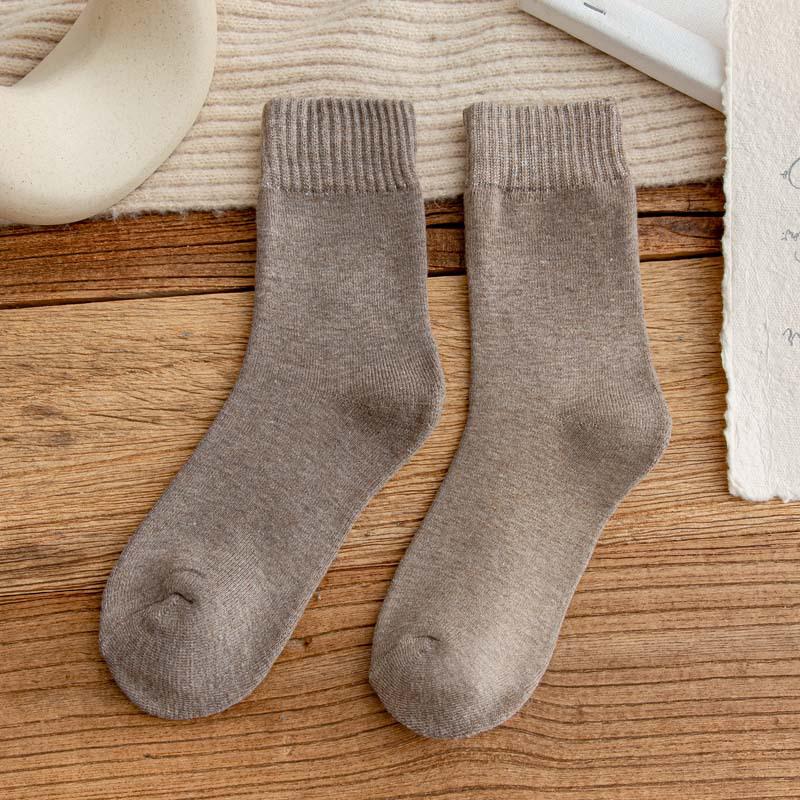 Unisex Plush Mid-Tube Socks - Thick, Warm Terry Socks for Autumn and Winter