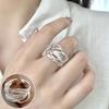 Geometric High-Polish Criss-Cross S925 Silver-Plated Open Ring - Women's Stackable Index Finger Jewelry