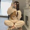 Женская утолщенная зимняя пижама из кораллового флиса: Милый, симпатичный фланелевый домашний костюм с длинными рукавами