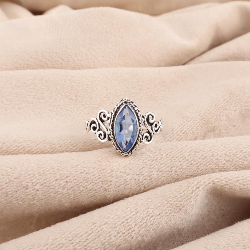 Натуральный танзанит драгоценный камень 925 стерлинговое серебро ювелирные изделия ручной работы обручальное кольцо PR-1-7