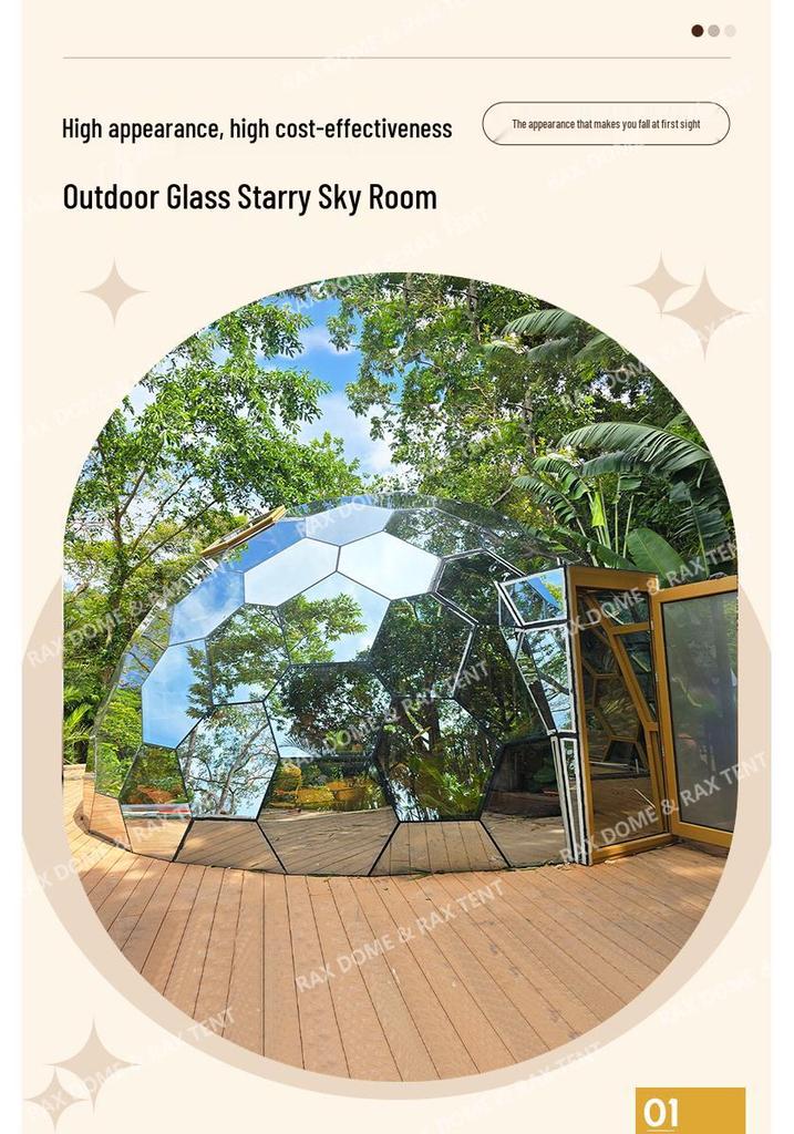 Transparent Hexagonal Honeycomb Tent for Outdoor Dining and Glamping