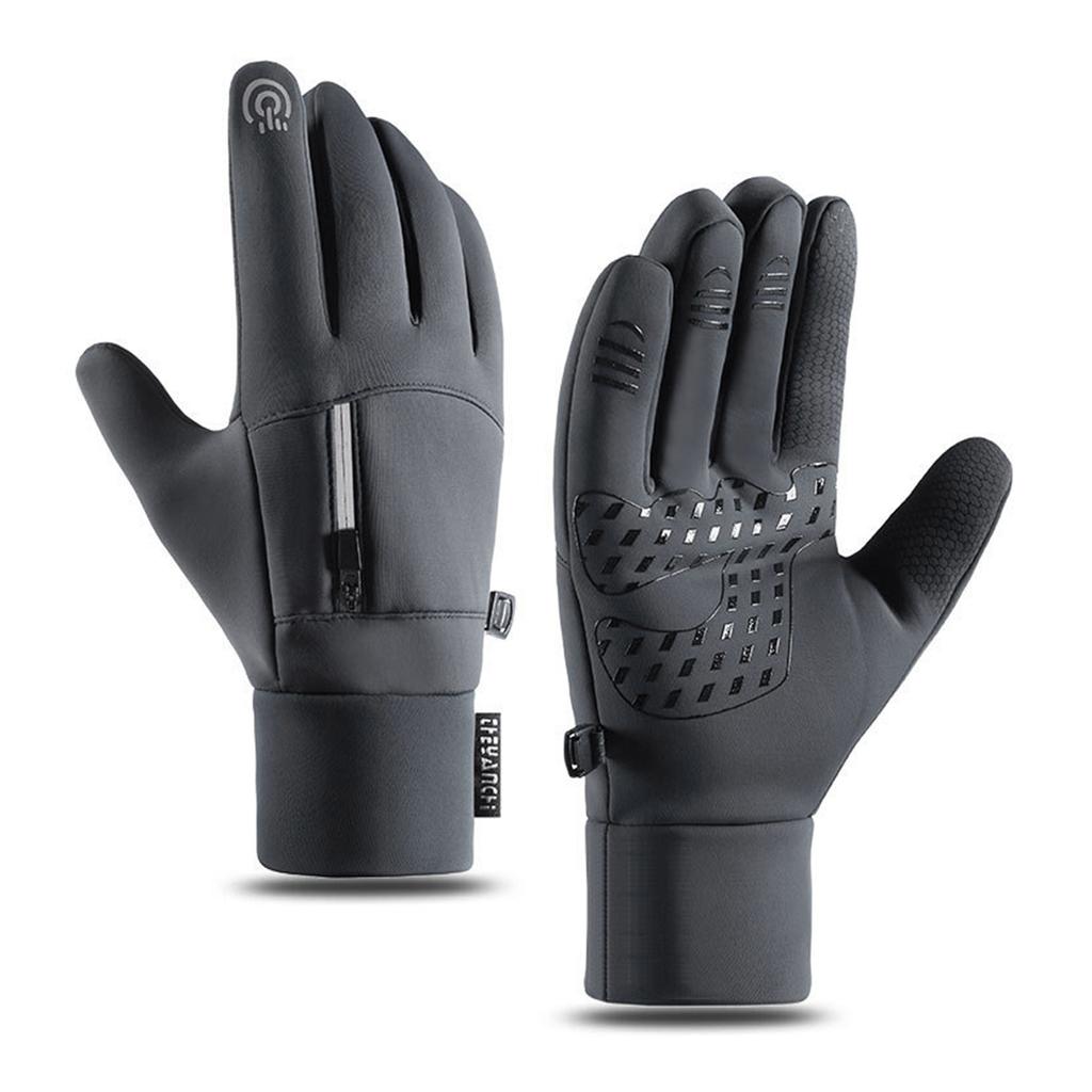 Men's Touch Screen Ski Gloves With Pocket Comfortable Soft Anti-Slip Windproof Thermal Gloves For Outdoor Hiking