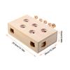 Wooden Cat Toy Interactive Cat Whack-A-Mole Mouse Wooden Brain-Teaser Box Cat Enrichment Toys for Indoor Cats & Kittens Playing
