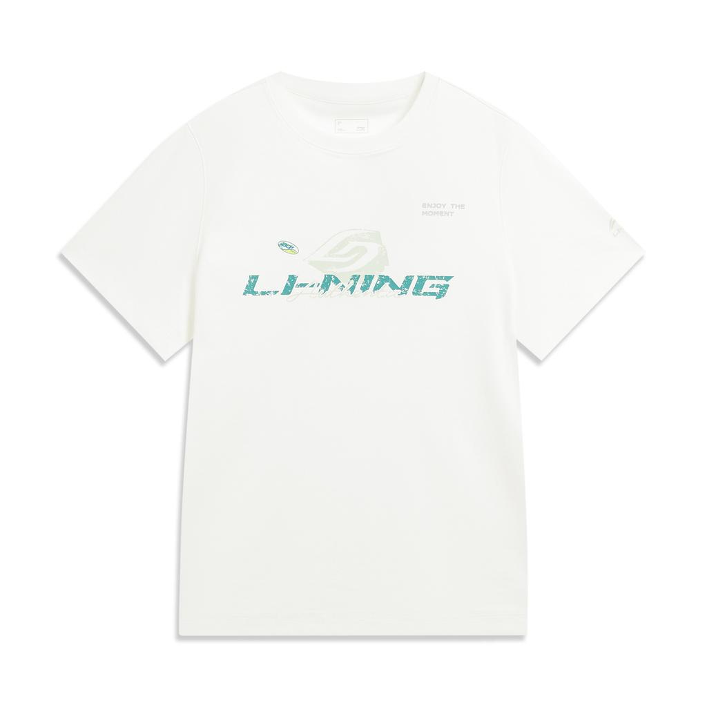 Li-Ning Быстросохнущая прохладная футболка с круглым вырезом и буквой Женские топы ATSW276-8