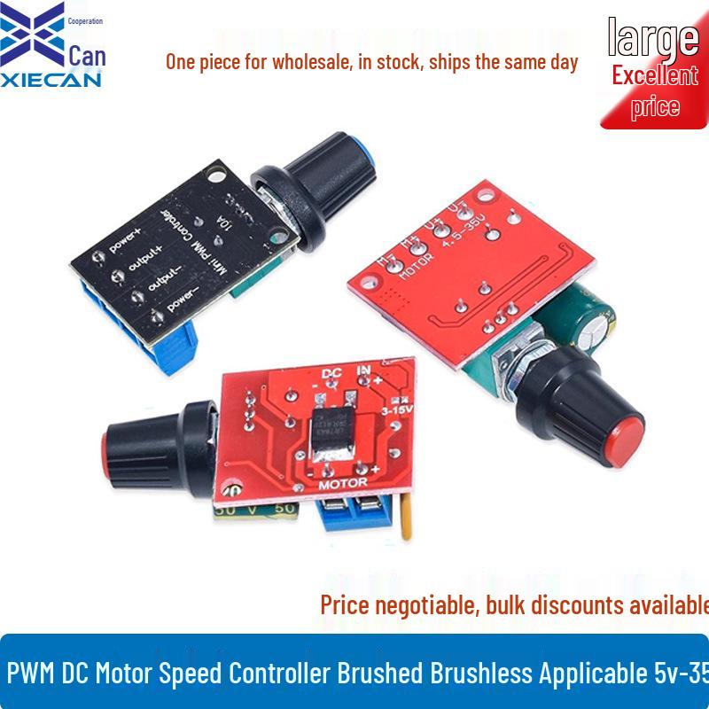 High-Efficiency PWM DC Motor Speed Controller (5V-35V) for Brushed & Brushless Motors, Multiple Specs, Energy-Saving