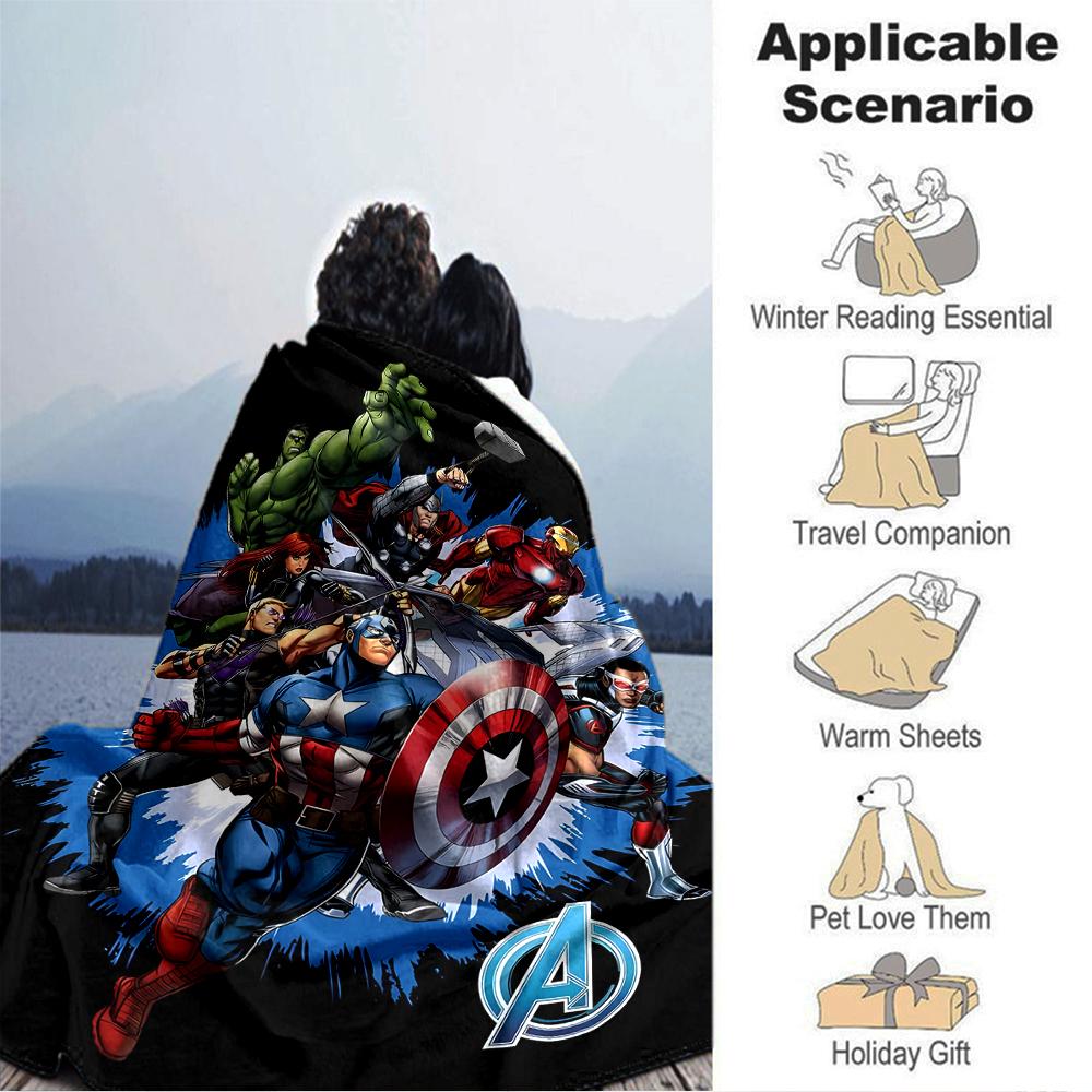 Avengers Heroes United Blanket Soft Throw Blanket For Home Bedroom Bed Sofa Travel Office Solid Christmas Blanket