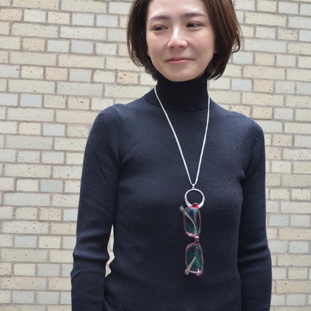 [R-days Daikanyama] Metal Ring & Stainless Steel Cord Necklace, Glass Holder, Glasses Holder, Sunglasses Holder, Neck Hanging, Glasses Accessories,
