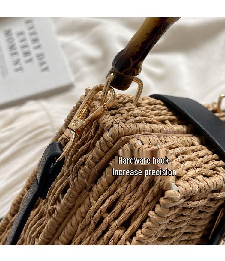 Женская весенняя сумка кроссбоди из ротанга в ретро-стиле 2024 - Пасторальный стиль мори-гёрл