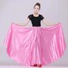 Belly Dancing Skirt Solid Gypsy Women Girl Spanish Flamenco Skirt Satin Big Swing Dress Adult Kids Stage Performance 360-Degree