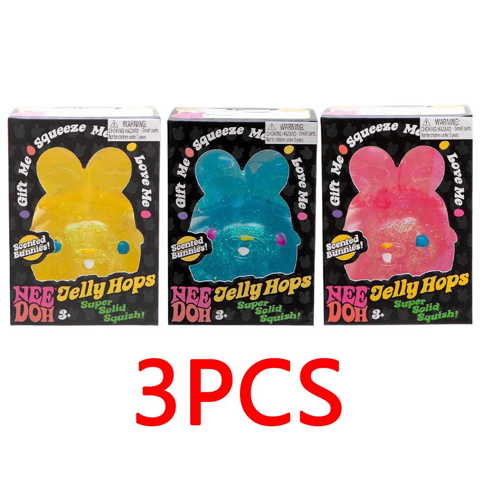 1-3Pcs Schylling Needoh Sensory Fidget Stress Relief Squishy Rabbit Anti-Anxiety Rabbit Squeeze Object For Focus Adhd Population