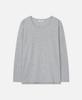 DRAW FIT Silket Cotton U-Neck Long Sleeve T-Shirt [M.Grey]