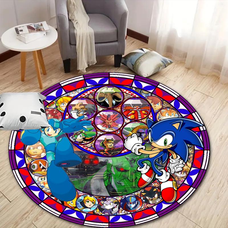Sonic Adventure Printed Chair Rug for Home Office Use, Living Room Kitchen Game Room Round Carpet
