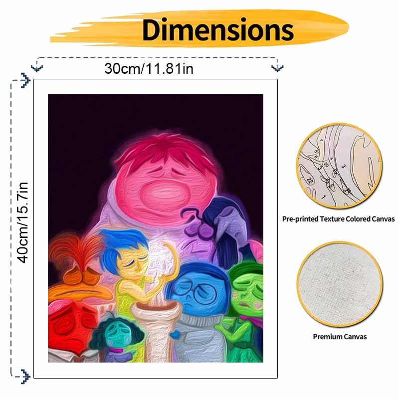 Disney Inside Out Emotions Oil Paint Digital Painting Art Kit Handmade DIY Painting Kit Home Decor
