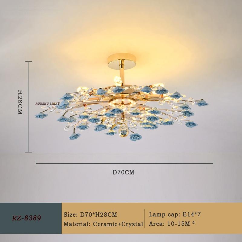 Стильный садовый подвесной светильник, романтический светильник для спальни, теплый потолочный светильник для комнаты, модный подвесной светильник с розой, хрустальный светильник